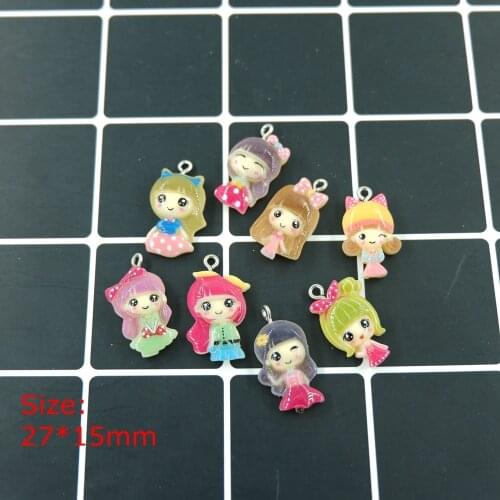 Cute Girl Princess Charms Pendants for DIY decoration bracelets necklace earring Jewelry Making Resin Flat back cabochon