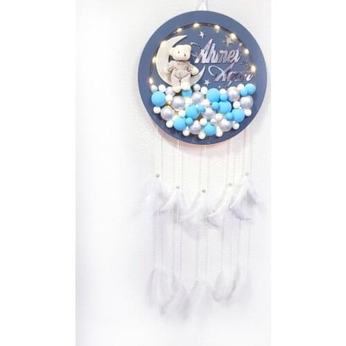 Lighted Wood Board Bubble Door Ornament