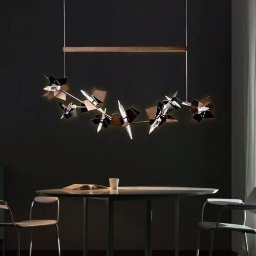 Post-modern light luxury bar decoration chandelier Nordic minimalist home living room dining room crystal LED chandelier