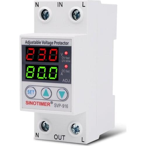 Adjustable Voltage Relay Control Over Under Voltage Protective Overvoltage And Over Current Protection Units Din Rail