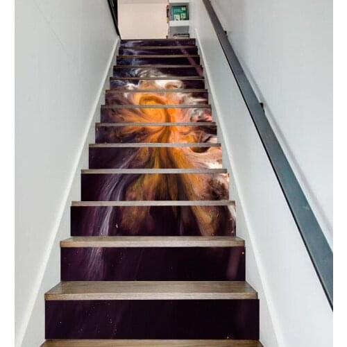 13 Pcs Self Adhesive Renew Abstract Yellow Decor Stair Sticker Print Waterproof Paper Mural Wardrobe Renovation Decal Picture