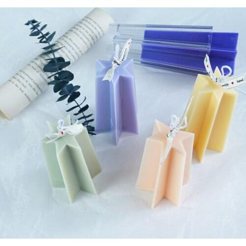 Six-pointed Star Tower Candle Mold Handmade Plastic Aromatherapy Candle Making E56C