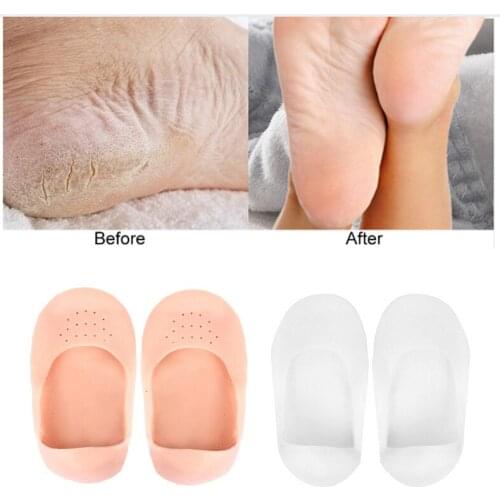 1Pair Silicone Insole Moisturizing Socks Heels Protector Anti Crack Foot Spa Socks Gel Shoes Insoles Feet Care Pedicure Socks