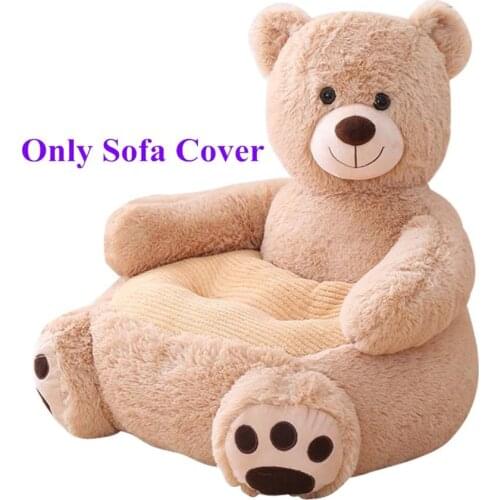 Cute Animals Learning to Sit Baby Sofa Cover Seat Support without Filling