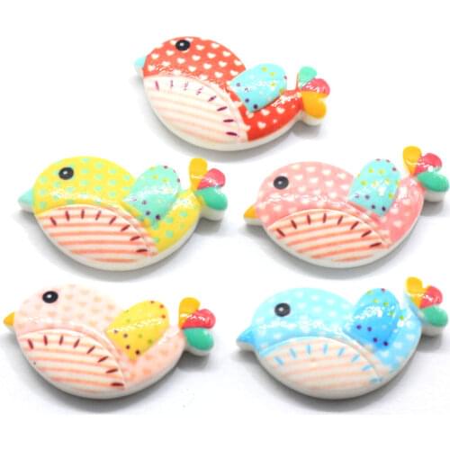 Cute DIY Resin Bird Charms Kawaii Flatback Cabochon Resin Craft Jewelry Making Ornament Scrapbooking Findings