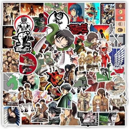 10/30/50PCS Anime Attack on Titan Cartoon Graffiti Stickers DIY Motorcycle Luggage Guitar Skateboard Cool Sticker Decal Kid Toy