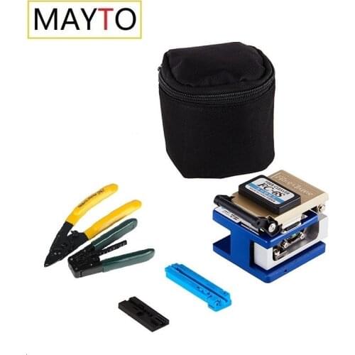 Fiber Optic FTTH Tool Kit with FC-6S Fiber Cleaver and Locator Wire Stripper CFS-2