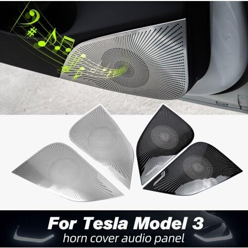 Vxvb New For Tesla Model 3 Accessories Speaker Cover Decorative Sequins For Model Three Car Front Column Roof Horn Hood Model3