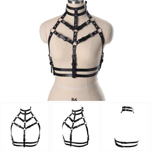 Harajuku Belts For Women Harness Leather Porn Corset Sexy Lingerie Elastic Bandage Dress Dance Clothing Exotic Costumes Tops