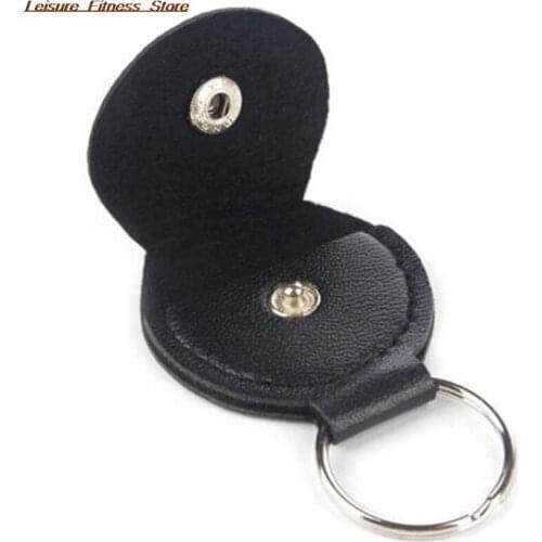1Pc Black Electric Guitar Pick Holder Plectrum Case Bag Black Color Guitar Parts Accessories Leather & Metal
