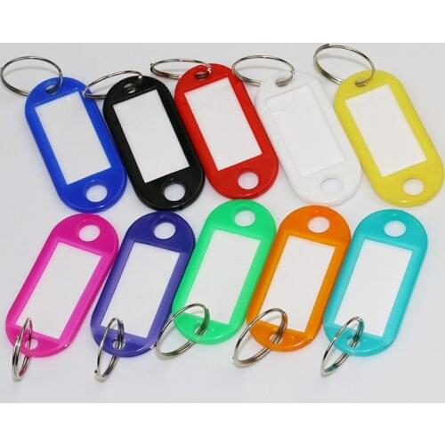 30PCS/Set New Colored Plastic Key Chain Notice Keychain Pendant Color Sorting Card for Key Party Gift Jewelry Car Key Ring 3048