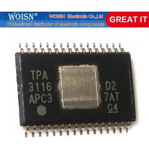 2pcs/lot TPA3116D2DADR TPA3116D2 TPA3116 IC chip new original 32-HTSSOP In Stock