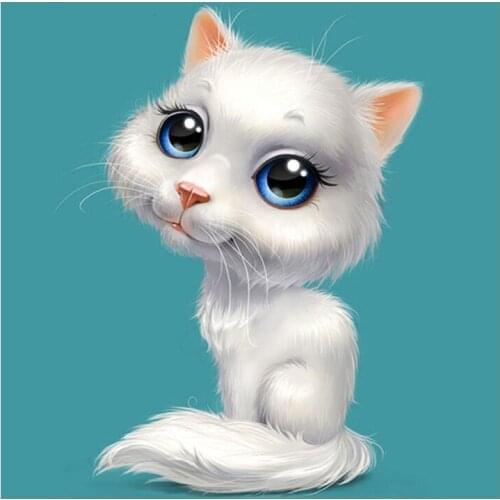 5D DIY Cute Animals Cat Diamond Painting Full Drill Cross Stitch Mosaic Embroidery Rhinestone Home Decor Handmade Gift