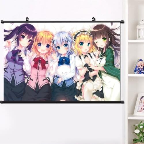 Anime Gochuumon wa Usagi Desu ka? Kafuu Chino Wall Scroll Mural Poster Wall Hang Poster Otaku Home Decor Collection 40*60cm
