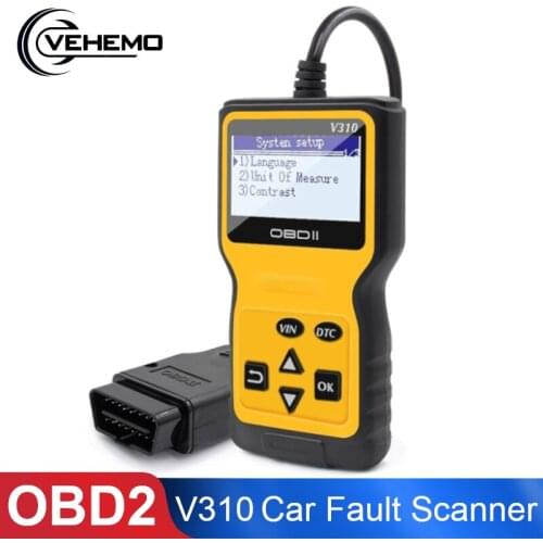 Vehemo OBD2 V310 Car Fault Scanner Car Universal Scan Tool Diagnostic Code Reader Multi Language Reset Car Accessories