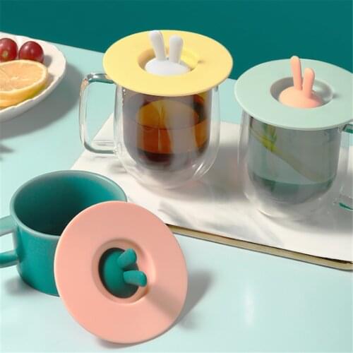 Adorn Water Drinking Cup Lid Silicone Anti-dust Bowl Cover Cup Heat-resistant Tea Coffee Cup Seals Glass Mugs Cap Diameter 10cm