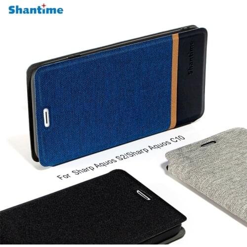 Business Canvas Case For Sharp Aquos S2 Case Cover Flip Leather Soft Silicone Kickstand Cover For Sharp Aquos C10 Phone Case