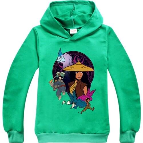 Kids Girls Sweatshirt Boys Hoodies Raya and The Last Dragon Long Sleeve Hoodie T-shirt Teens Kids Clothes Childrens Clothing