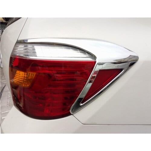For Toyota Highlander 2009 2010 2011 Exterior ABS Chrome Rear Light Lamp Cover Taillight Trims Strips Frames