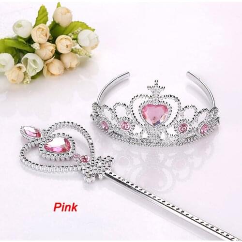 Feverbary Princess Little Girls Halloween Cosplay Dress Up Accessories Crown Scepter Headdress Little Kids Birthday Party Show