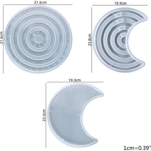 Moon Calendar Epoxy Resin Mold Calendar Hanging Plate Silicone Mould DIY Crafts Home Wall Decoration Casting Tools A5KE