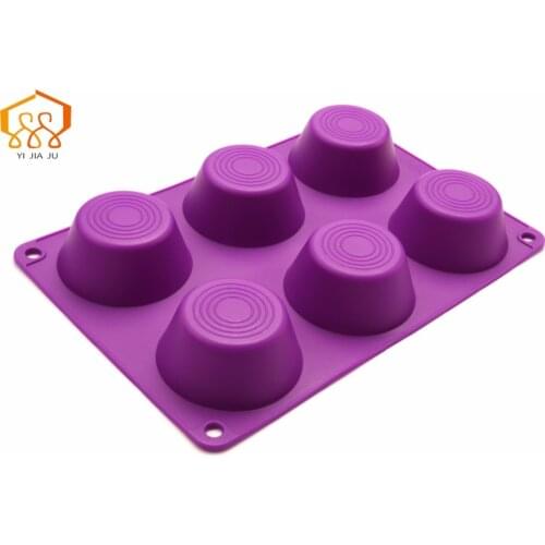 Muffin Puncakes Biscuit Pans 6 Cupcakes Silicone Mold Cups Mold Non Stick Tray Bakeware Baking Tools