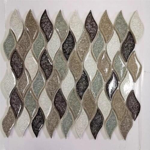 Leaves pattern ceramic mosaic tile for kitchen backsplash shower room DIY wall sticke