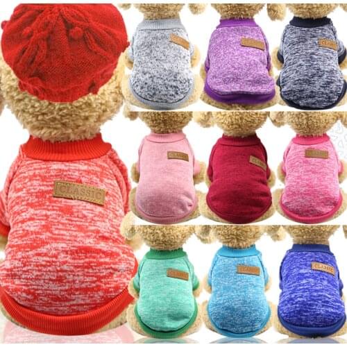 Classic Warm Dog Clothes Puppy Pet Cat Clothes Sweater Jacket Coat Winter Fashion Soft For Small Dogs Chihuahua XS-2XL