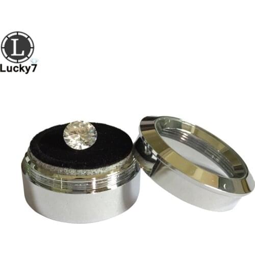 Round Stainless Steel Diamond Display Box High Quality Metal Gemstone Cases Diamond Storage Organizer Gift Box 3.4*1.8cm