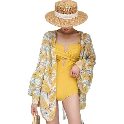 Swimwear One-piece Swimming Suit Womens Conservative Slimming Belly Covering Two-Piece 2019 Immortal Ginger Hot Springs