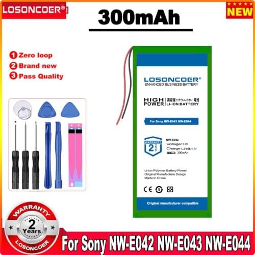 LOSONCOER 300mAh Battery For Sony NW-E042 NW-E043 NW-E044 Battery