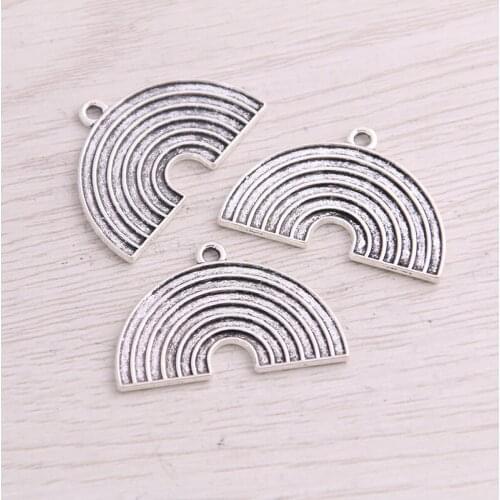 SWEET BELL 18PCS 21*33mm New Product Antique Rainbow Charms Pendant Jewelry Metal Alloy Jewelry Marking