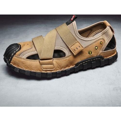 Men Sandals Summer Breathable Casual Shoes Mens Shoes Classics Rome Leather Beach Sandals