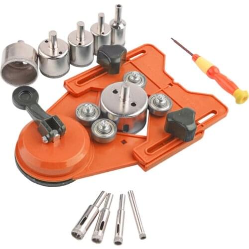 Drill Hollow Drilling Saw Set, 10 Ceramic Tile Hole Saw with Hole Saw Guide Rod, for Ceramics, Glass, Ceramic Tiles