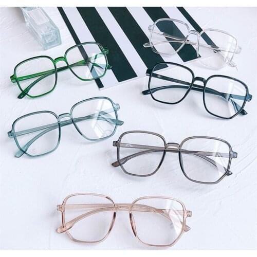 1pcs High-quality Unisex Large Frame Glasses Square Plain Glasses Optical Spectacle Vintage Anti Blue Ray Eyeglasses Women Men