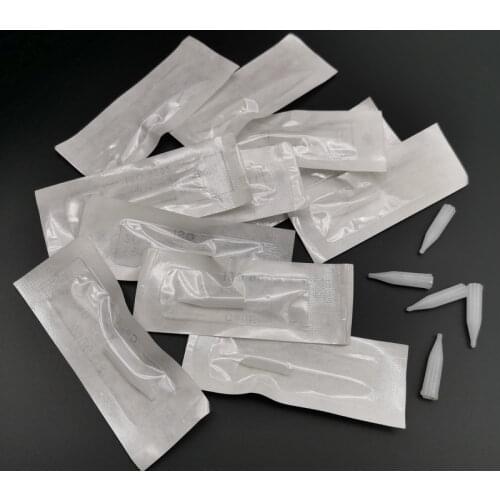 300Pcs 1RT 3RT 5RT wholesale Disposable Eyebrow Lips Tattoo Plastic Tips Nozzles for Permanent Tattoo Makeup Needles Supply