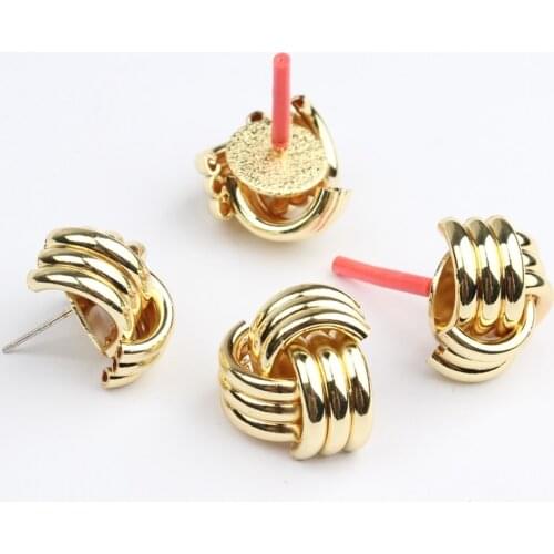 Zinc Alloy Gold Irregular Base Earring Connector 6pcs/lot For DIY Fashion Earring Making Accessories