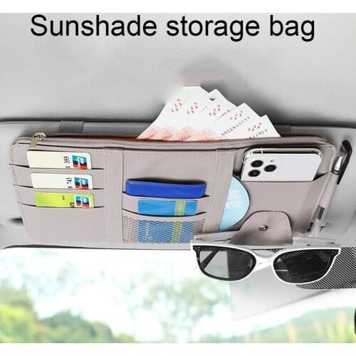 Car Bag Visor Bill Pen Business Card Holder CD Accessories Storage Box Tidying Organizer DVD Sunglasses Car Stowing Cli B3S0