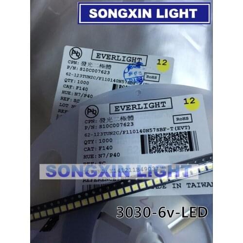 LED Backlight High Power LED 1.8W 3030 6V Cool white 150-187LM TV Application 3030 smd EVERLIGHT 4000PCS