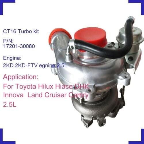 Water Cooled CT16 turbine turbolader 17201-30080 for Toyota Hiace KDH Hilux Innova Land Cruiser Camry 4WD 2KDFTV engine 2.5D