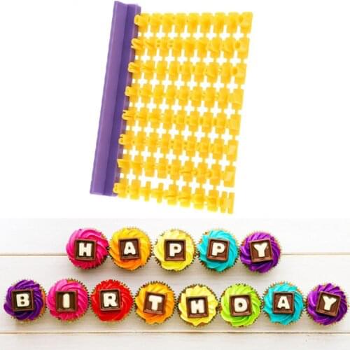 Biscuits Baking Printing Alphabet Mold Cookies Cutter Word Press Stamp Baking Fondant Cake Curling Embossing Cookie DIY Tools