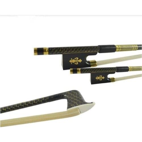 Top Grade Golden Braided Carbon Fiber 4/4 Violin Bow Best Balance AAA Mongolia W