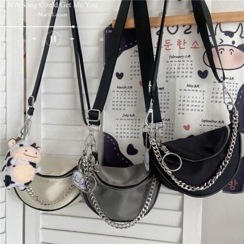 Female Nylon Solid Color Chain Handbag For Women Exquisite Shopping Bag Arrival Totes Underarm Vintage Top Handle Bag Chest Bag