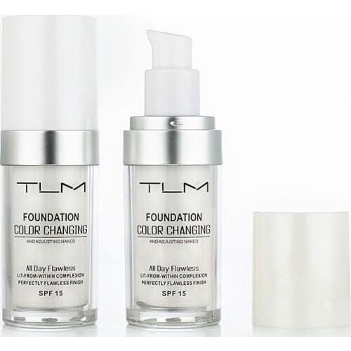 TLM Temperature Color Liquid Foundation Lightening Portable Lasting Not Easy to Fade Makeup Concealer Cosmetic Gift for Women