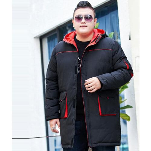 Winter Jacket For Men Winter Large Size 8XL 9XL 10XL Loose Hooded Warm Coat, Mens Black Jacket