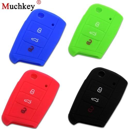 For Volkswagen VW Golf GTI Silicone Remote Flip Key Case Cover Remote Key Case Protection 3 Button Car Accessories Styling 1pc