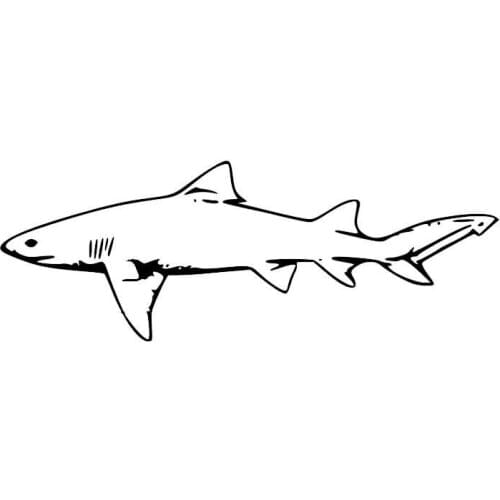 13.2*4.8CM Large Great White Shark Vinyl Decal Car Styling Cartoon Animal Funny Car Sticker Black/Silver C6-0643