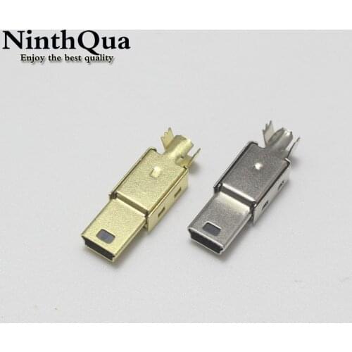 2/5/10Set Mini USB Male Connector (3 IN 1 )Male Mini USB 2.0 5PIN Plug Socket With nickel/gold Cover For Kinds of DIY Soldering
