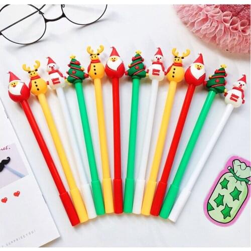 4Pcs/Set Cartoon Christmas Gel Ink Pen Tree Santa Snowman Gel Pens School Office Supplies Gel Pen Stationery Festival Gifts