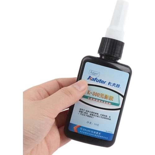 50ml Glass Uv Glue Mounting Curing Adhesive Gule K-300 Transparent Crystal Glass Repair Kit
